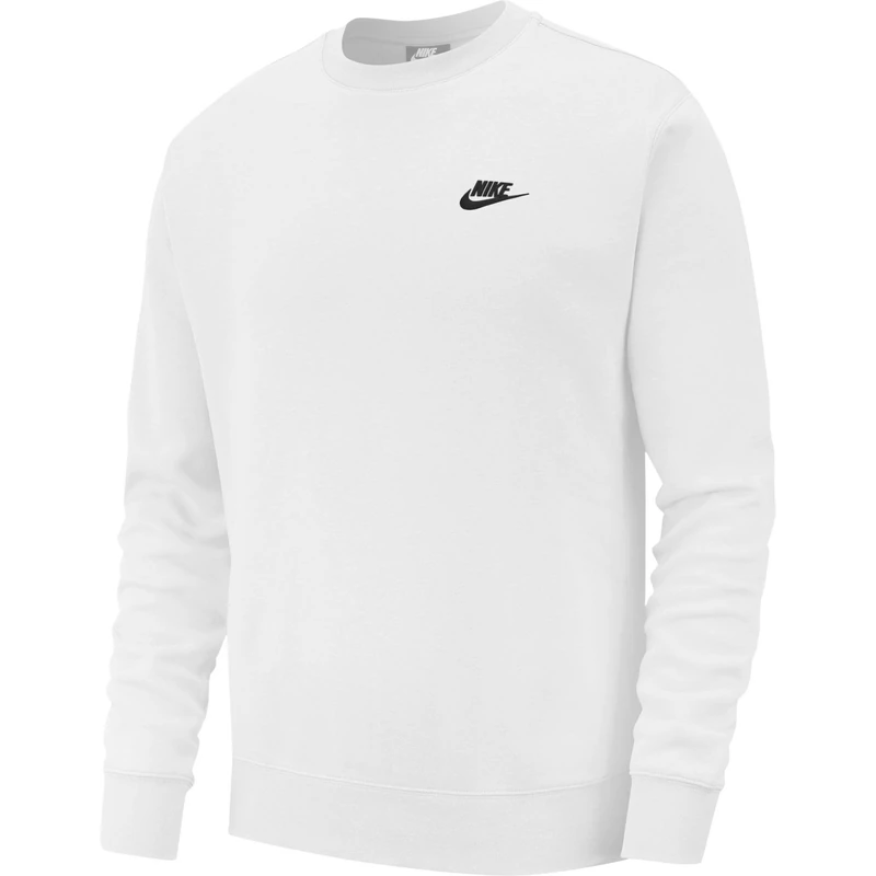 Nike M Nsw Club Crw Bb Long Sleeved T-Shirt - White/(Black), Small-T
