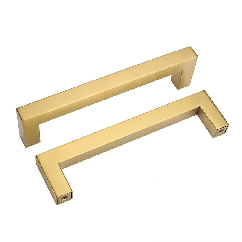 Goldenwarm 25 Pack Bathroom Cabinet Handles Gold Brass Modern Drawer Handles 102mm Hole Spacing