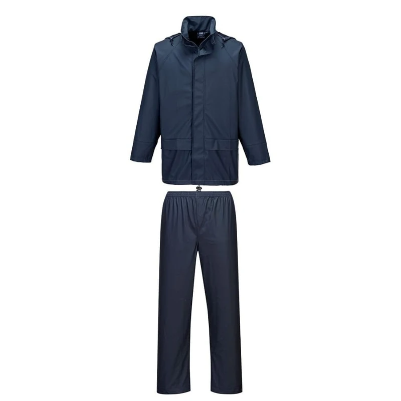 Portwest Sealtex Essential Rainsuit (2 Piece Suit), Trouser Length: Regular, Color: Navy, Size: Small, L450NARS - Image 1