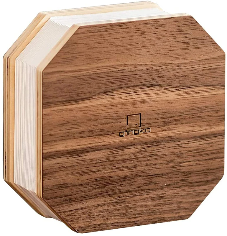 Gingko LED Accordion Lamps Natural Wood, Lanyard Included, Long Lasting Rechargeable Battery, USB-C Cable Included, Packed in Premium Gift Box, 3 Lighting Mode, 2 Light Temperature (Walnut)