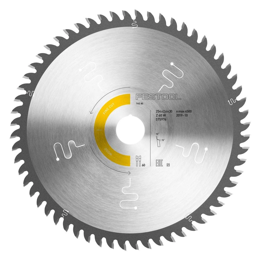 Festool Hoja de Sierra de diente fino 254x2,4x30 W60