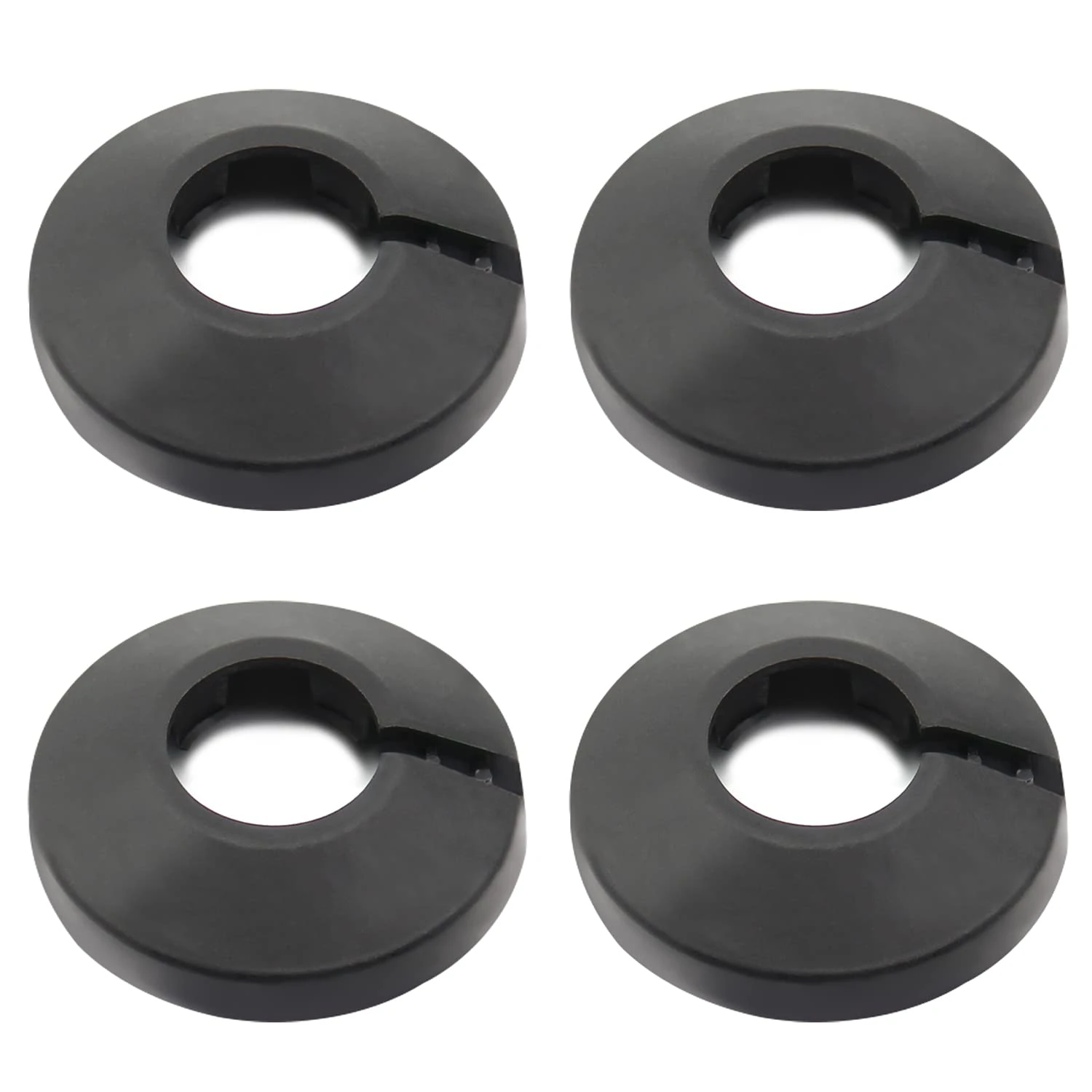 MroMax 20mm Pipe Collars, 4pcs Black Flange Pipe Covers for Radiator & Wall Tube Decoration