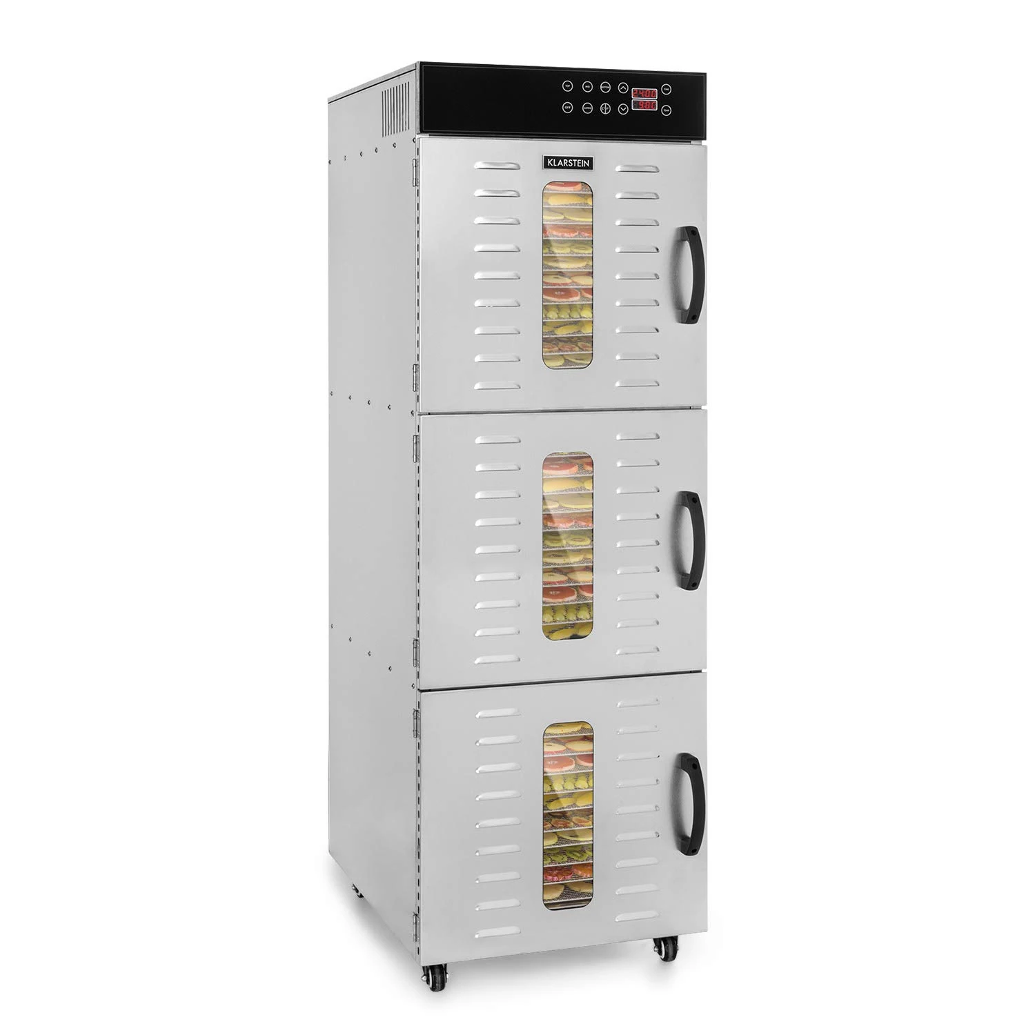 Klarstein Master Jerky 550 Pro Automatic Dehydrator - Professional/Gastronomy, With 36 Levels, 2400 W, Capacity: 5.47 m², Thermostat: 40-90 ° C, 36-54 kg Fruit/Vegetables, Stainless Housing
