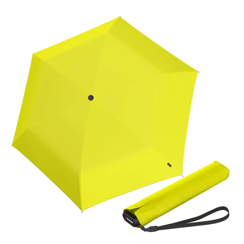 Knirps Ultra US.050 Slim Manual Pocket Umbrella - Ultra Light and Flat - Storm Proof - Windproof - 21 cm, Yellow, S