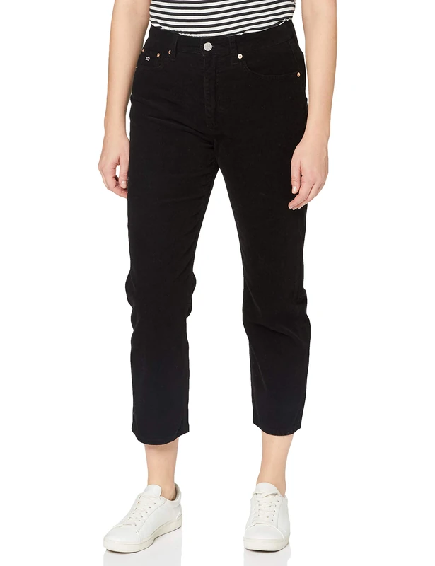 Tommy Jeans Women's Harper Hr Strght Ankle Pants, Black, 26W 34L UK