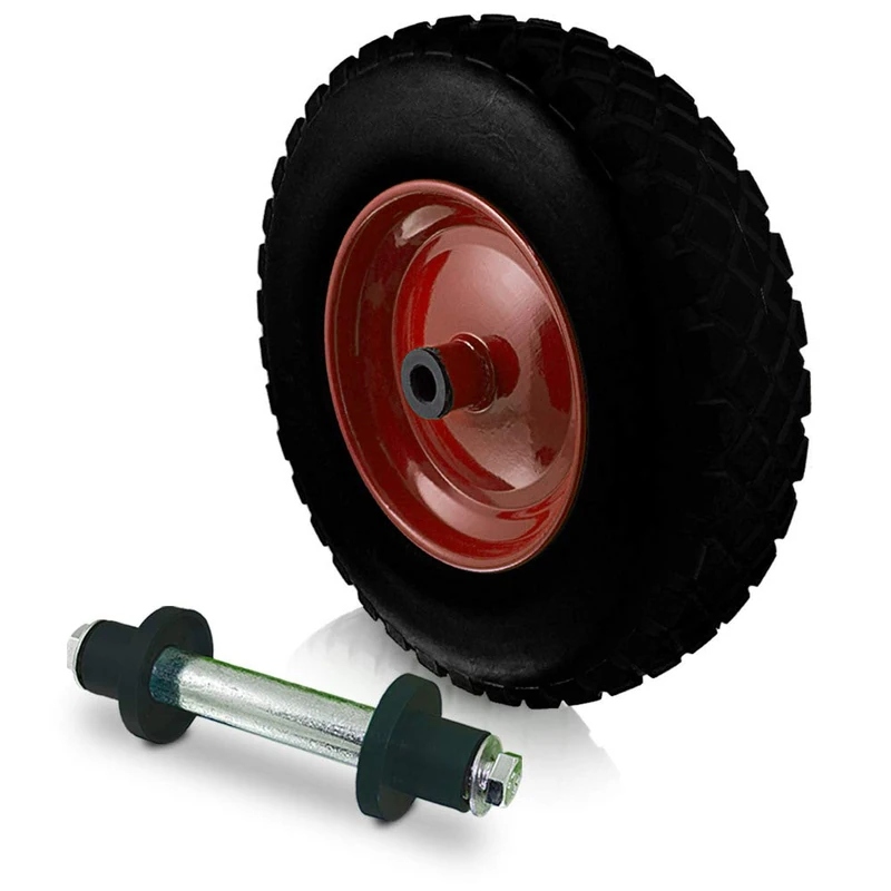 BITUXX 400mm PU Wheelbarrow Wheel - 4.80/4.00-8 with Axle