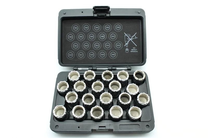 TEMO 20pc Anti-Theft Wheel Lug Nut Removal Socket Key - Volvo Set A