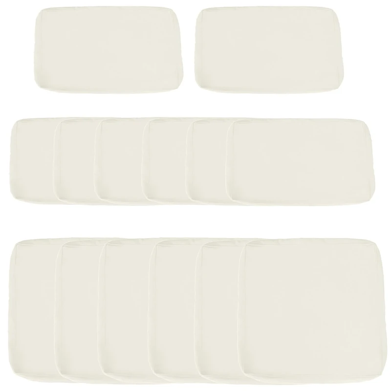 Outsunny Replacement Cushion Covers for Garden Sofa Set, Garden Rattan Sofa Cushion Polyester Cover Replacement Outdoor - No Cushion Included, Cream