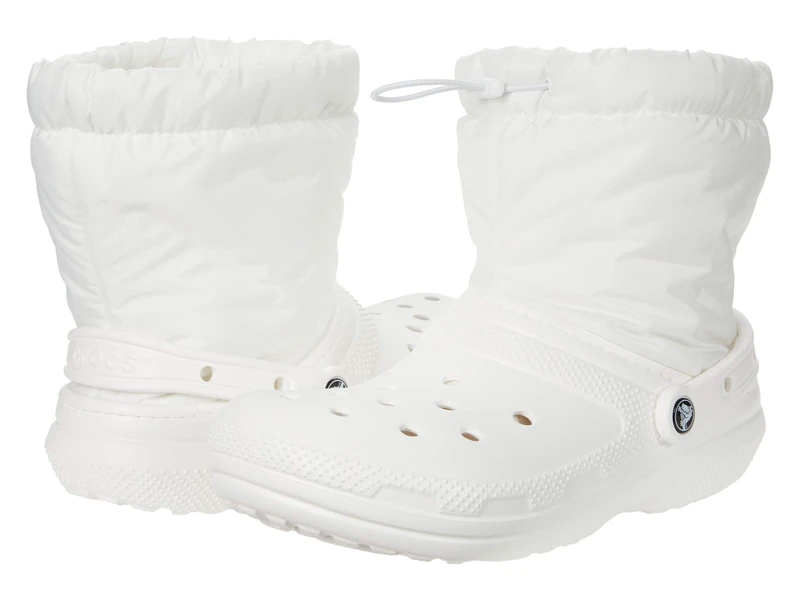 Crocs, Classic Lined Neo Puff Boot, Unisex, 4, White/White