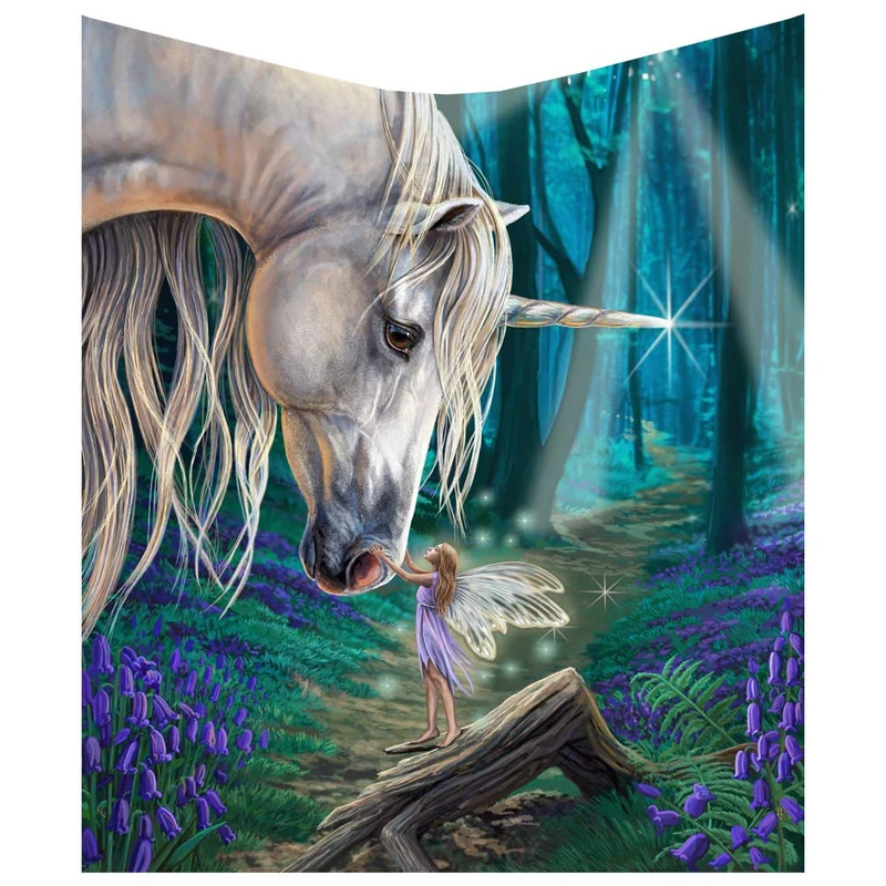Nemesis Now Lisa Parker Fairy Whispers Unicorn Throw Blanket, Polyester, Blue,160cm