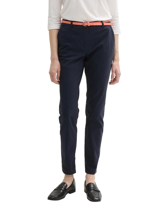 TOM TAILOR Women's Chino Slim Trouser, 10668 - Sky Captain Blue, 34/30