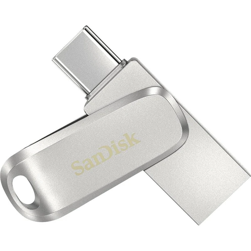 SANDISK Ultra Dual Drive Luxe, USB Type-C & Type-A Flash Drive 256GB (Memory stick up to 400MB/s, Reversible Type-C and Type A connectors for Smartphone tablets, Macs & computers, All Metal) Silver