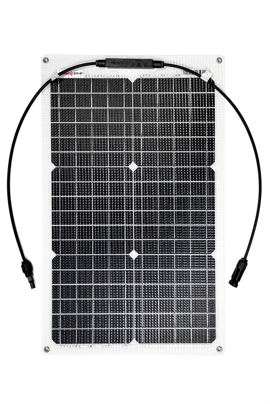 enjoy solar® ETFE Marine Semi-Flexible Solar Panel 12 V PERC Cells Solar Panel Marine Caravan Yacht Boat (30 W)
