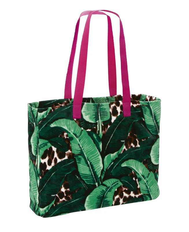Möve x STEFFEN SCHRAUT Beach Collection Beach Shopper „Banana leaf“ 45 x 37 cm, Beach Bag, 100% cotton velours, Multicolor