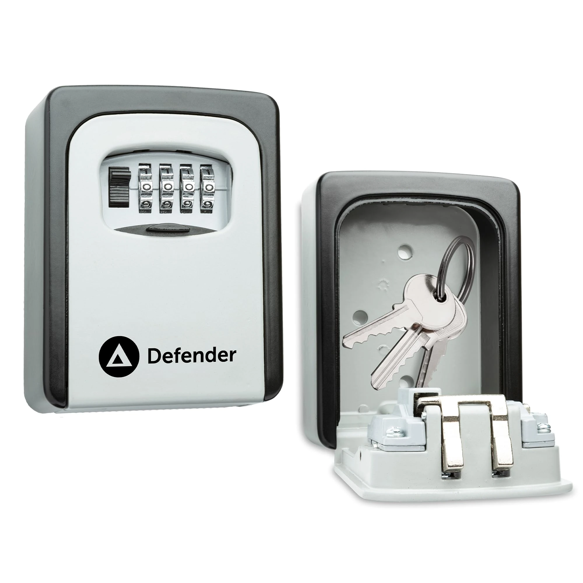 Defender Combination Dial Key Safe - Outdoor Wall Mounted Waterproof Key Lock Box - Secure Combination Key Storage Cabinet with Free Fixing Kit for Home, Office & Airbnb