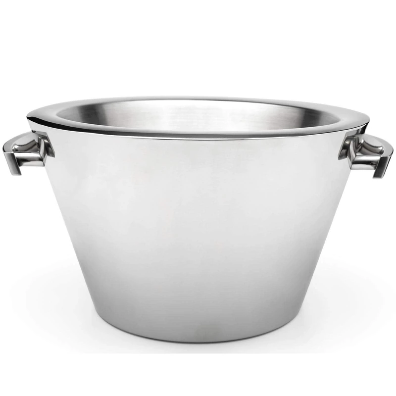 Zilverstad Large Stainless Steel Champagne Bowl with Handles 42.5 cm
