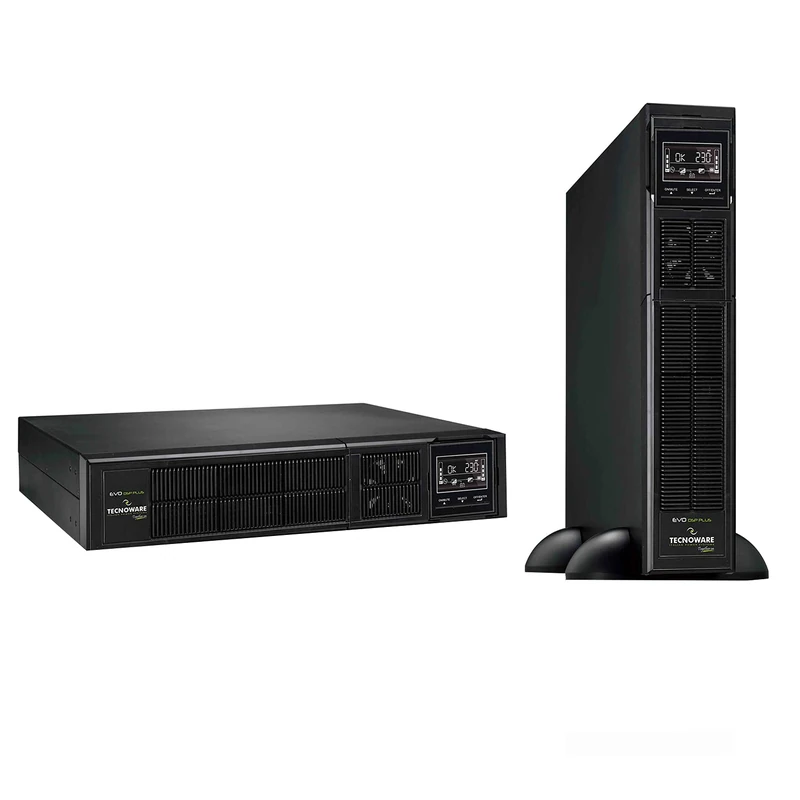 Tecnoware EVO DSP PLUS 1200 UPS Uninterruptible Power Supply - On Line Technology, Tower Installation - 8 IEC Outputs - Autonomy up to 40 min - Power 1200 VA