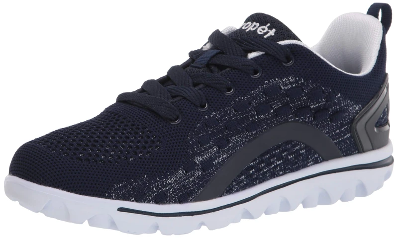 Propét Women's TravelActiv Axial Sneaker, Navy/White, 5.5 UK