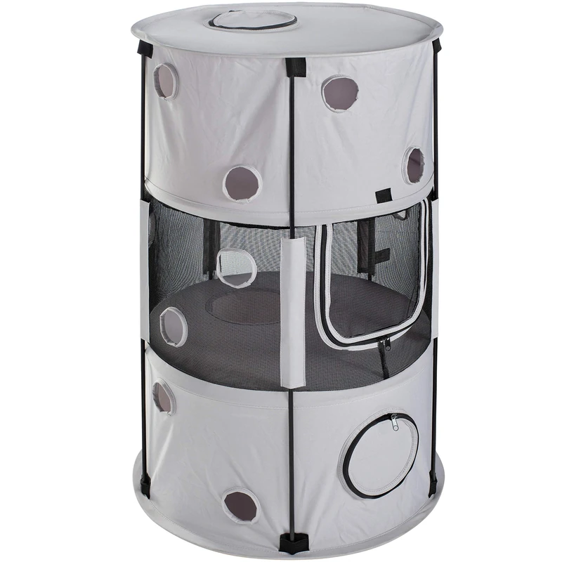 WeRChristmas Foldable Cat Playing House - Light Grey