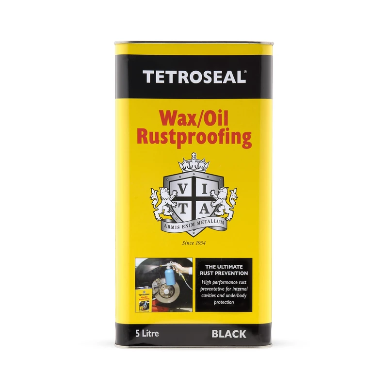 Tetroseal Wax/Oil Rustproof, Black, 5L – Heavy-Duty Oils, Waxes & Corrosion Inhibitors, Kills Rust, Silicone-Free, Ideal for Underbody & Internal Protection - Image 1