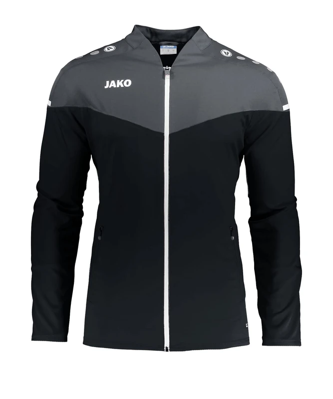 JAKO Women's Champ 2.0 Presentation Jacket, Black/Charcoal, 44 (EU)