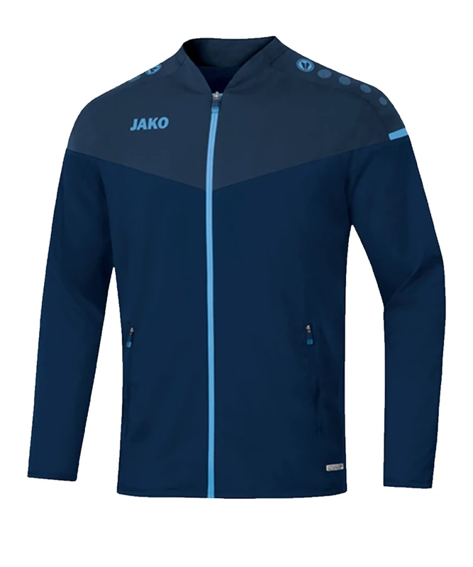 JAKO Women's Champ 2.0 Presentation Jacket, Navy/Dark Blue/Sky Blue, 40