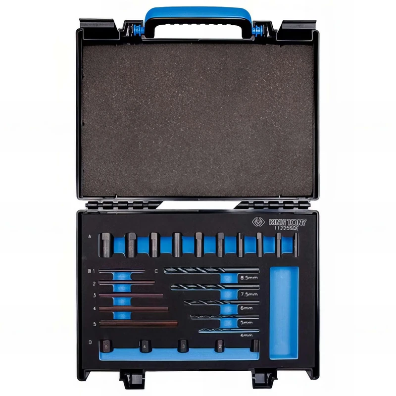 King Tony 11225SQE Set Pulleres De Esparragos 5 Pulleres 5 Adapteres 10 Guias for DIYers & Professionals, Ideal for Repair and Installation tasks - Image 1