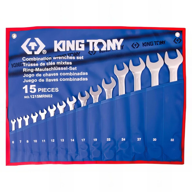 King Tony 1215MRN02 Estuche De Wrenchs Combinadas En Metrico for DIYers & Professionals, Made for Repair and Installation tasks, 15 Pieces