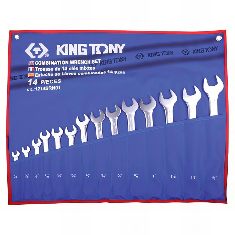 King Tony 1214SRN01 Estuche De Wrenchs Combinadas En Pulgadas for DIYers & Professionals, Made for Repair and Installation tasks, 14 Pieces