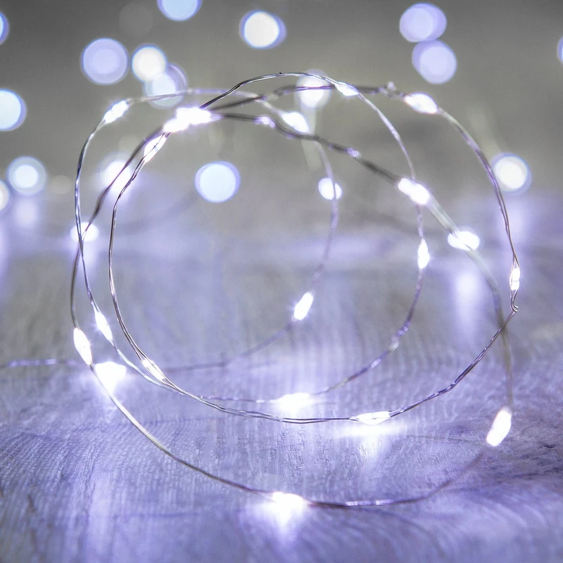 Lights4fun Set of 12 Battery Operated Fairy Lights with 20 Micro White LEDs on Silver Wire