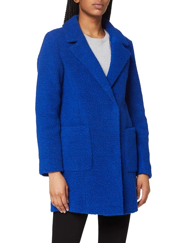 Bugatti Women's 661800-64024-360 Wool Blend Coat, Blue, 36
