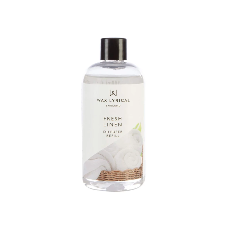 Wax Lyrical Fresh Linen Reed Diffuser Refill - 200ml | Uplifting Scent of Freshly Washed Linen | Made in England