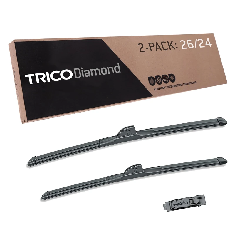 TRICO Platinum 26 Inch & 24 inch pack of 2 High Performance Automotive Replacement Windshield Wiper Blades For My Car (25-2624)