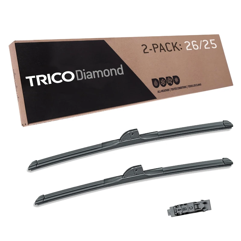 TRICO Diamond 26 Inch & 25 inch pack of 2 High Performance Automotive Replacement Windshield Wiper Blades For My Car (25-26251), Easy DIY Install & Superior Road Visibility