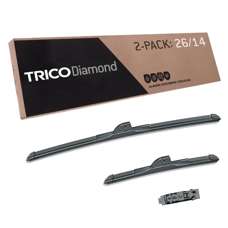 TRICO Diamond 26 Inch & 14 inch pack of 2 High Performance Automotive Replacement Windshield Wiper Blades For My Car (25-2614), Easy DIY Install & Superior Road Visibility