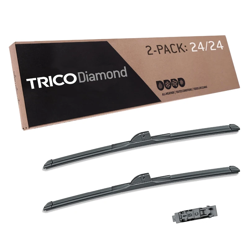 TRICO Diamond 24 Inch pack of 2 High Performance Automotive Replacement Windshield Wiper Blades For My Car (25-2424), Easy DIY Install & Superior Road Visibility