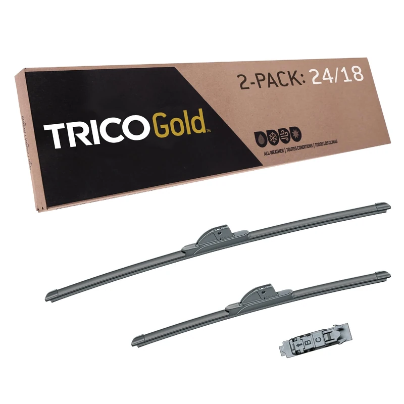 TRICO Gold 24 & 18 Inch Pack of 2 Automotive Replacement Windshield Wiper Blades for My Car (18-2418)