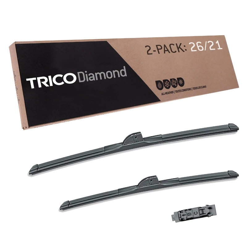 TRICO Platinum 26 Inch & 21 inch pack of 2 High Performance Automotive Replacement Windshield Wiper Blades For My Car (25-2621)