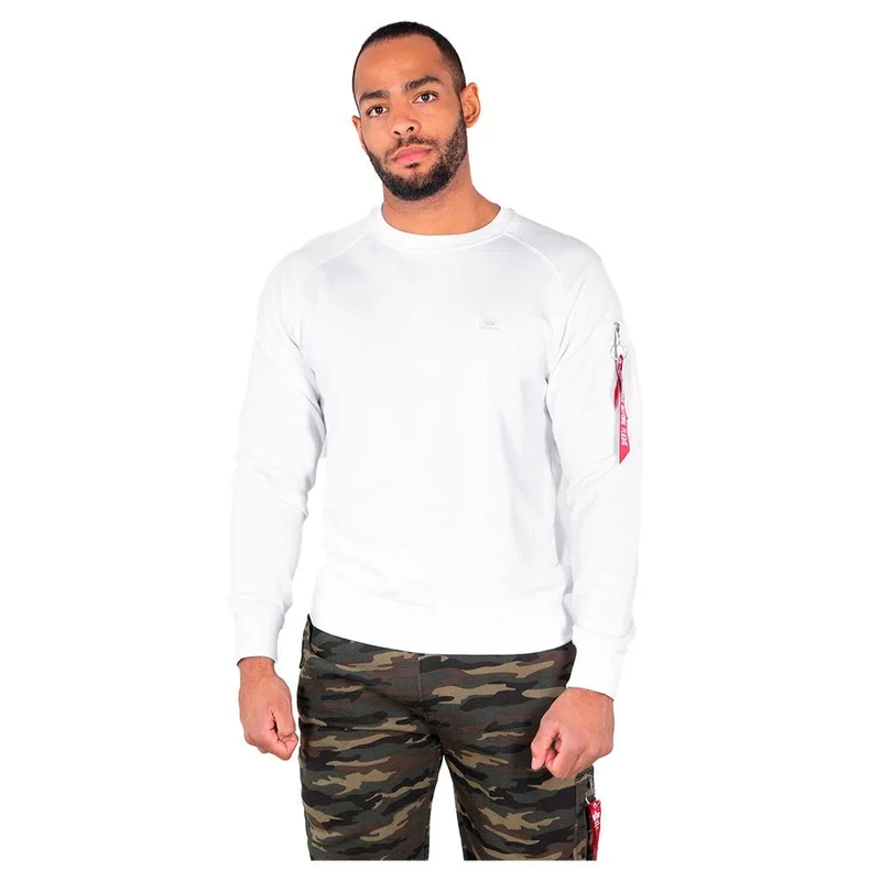 ALPHA INDUSTRIES Men's X-Fit Sweat Sports Hoodie, White, 5XL