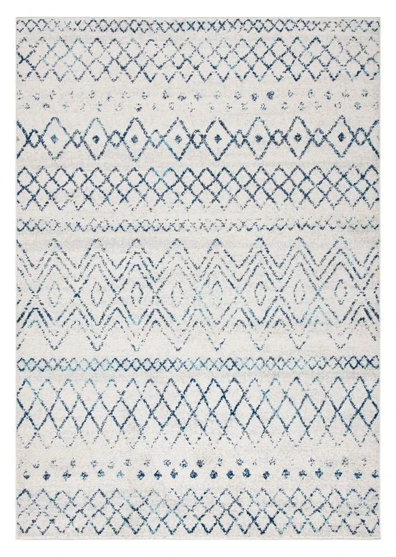 Safavieh Modern Chic Indoor Woven Rectangle Area Rug, Madison Collection, MAD798, in Ivory / Navy, 91 X 152 cm for Living Room, Bedroom or Any Indoor Space