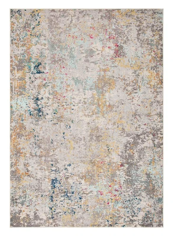 Safavieh Modern Rug for Living Room, Dining Room, Bedroom - Madison Collection, Short Pile, in Grey and Gold, 91 X 152 cm