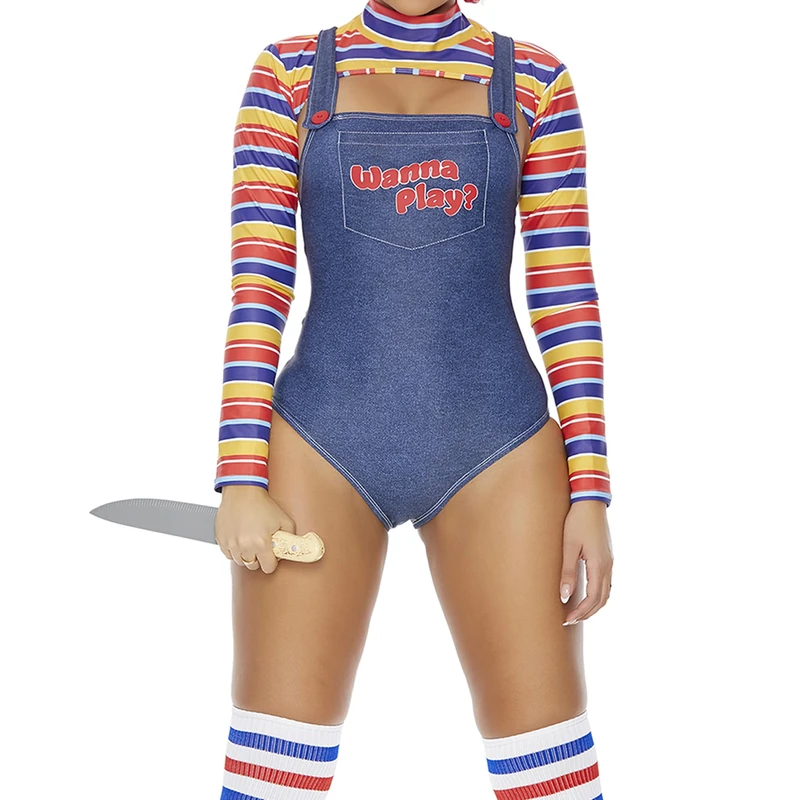 Forplay 550303 Wanna Play Sexy Movie Character Costume Chucky Adult Sized, Multicolor, S/M - Image 1