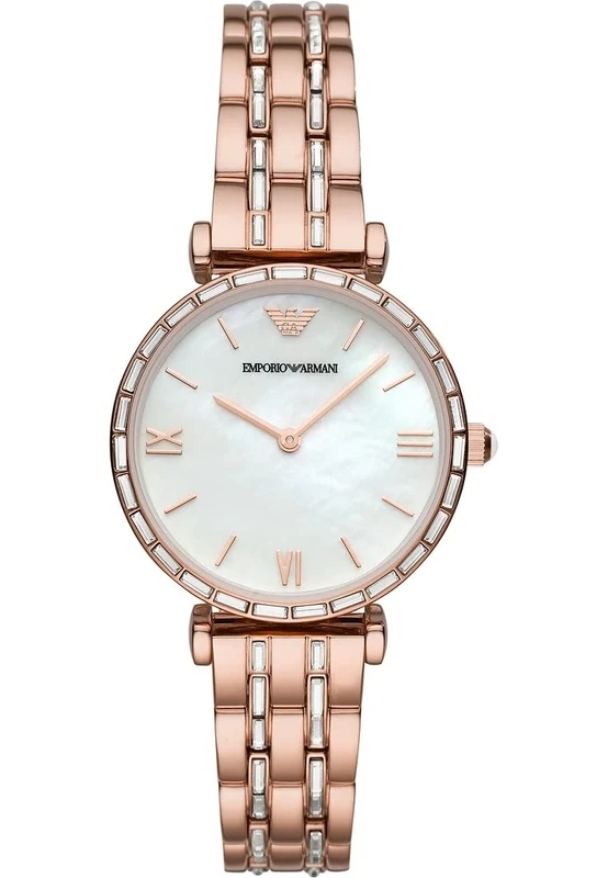 Emporio Armani Two-Hand Rose Gold-Tone Stainless Steel Watch