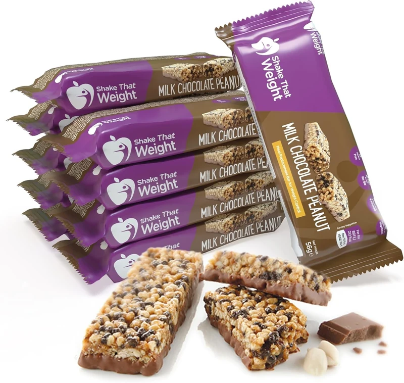 Shake That Weight Meal Replacement Bar - Chocolate Peanut - 10 Bars - Meal Replacement Plan for Weight Loss - Very Low Calorie Diet - VLCD - High in Protein