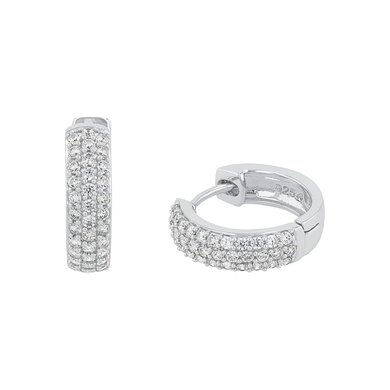 s.Oliver Creoles Women Ear jewelry, with Zirconia synth., 15 cm, Silver, Comes in jewelry gift box, 2027615