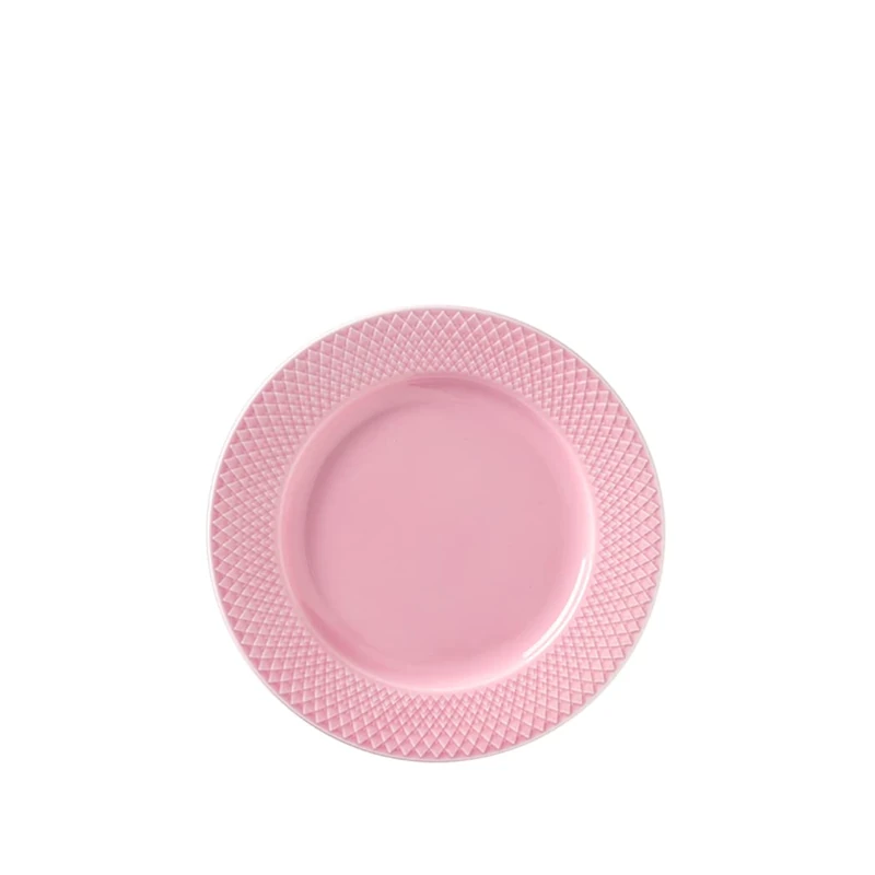 Lyngby Porcelæn Lunch Plate Diameter 21 cm Rhombe Color Mix & Match Porcelain Pink