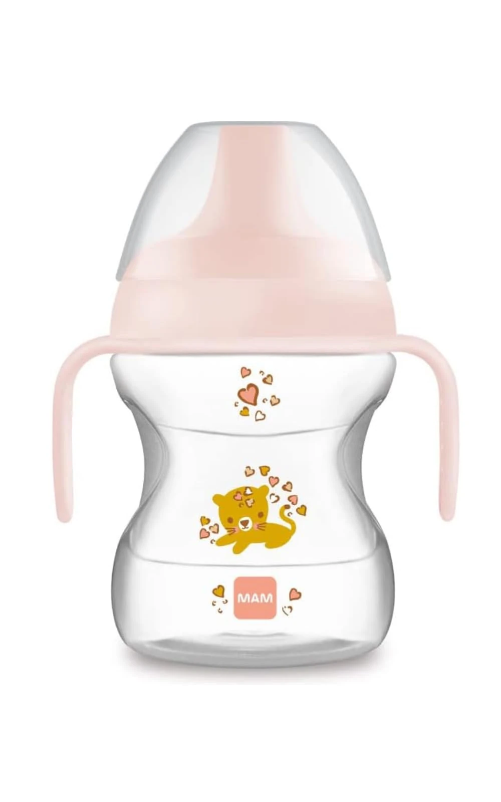 MAM Learn to Drink Cup with Removable Handles and Spout, 6+ Months, 190ml, Pink