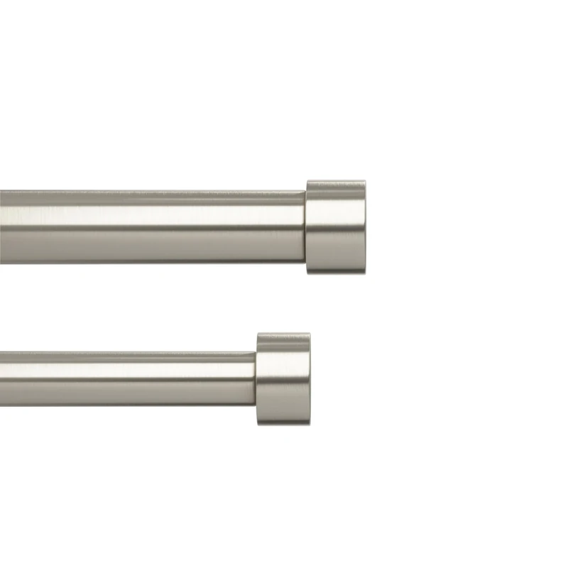 Umbra Cappa Double Curtain Rod, Includes 2 Matching Finials, Brackets & Hardware, 66 to 120-Inch, Nickel