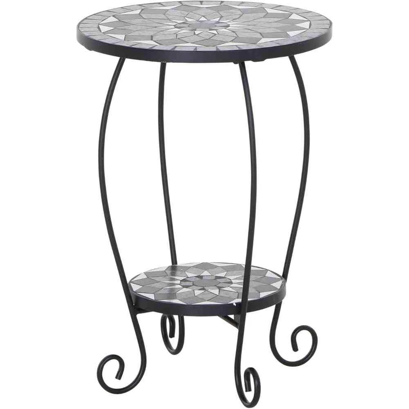 Siena Garden Como Flower Stand Matt Black/Dark Grey