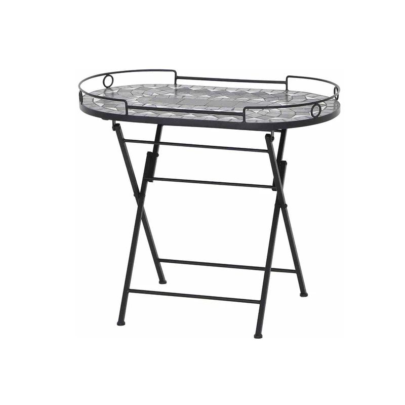 Siena Garden Como Serving Table Matt Black/Dark Grey - Image 1